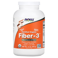 Now Foods, Fiber 3 100% Organic Veg. Source, 16 OZ LB UPC 733739059932 | HiLife Vitamins