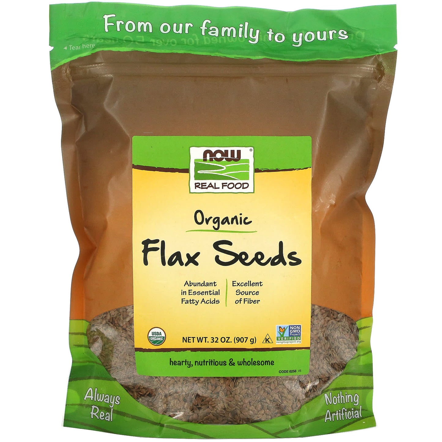 Now Foods, FLAX SEED ORG. 2LB, 2 2LB UPC 733739062581 | HiLife Vitamins