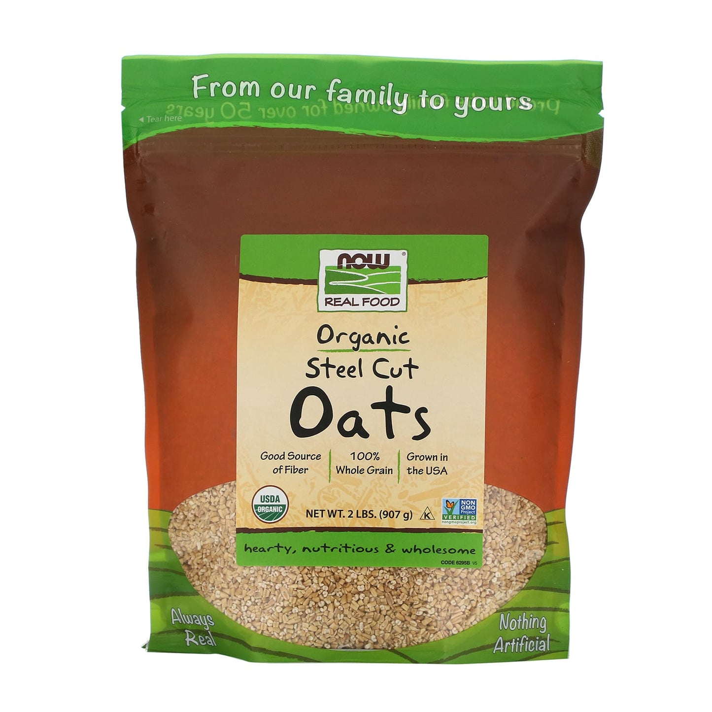 Now Foods, OATS STEEL CUT, 2 LB UPC 733739062956 | HiLife Vitamins