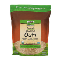 Now Foods, OATS STEEL CUT, 2 LB UPC 733739062956 | HiLife Vitamins