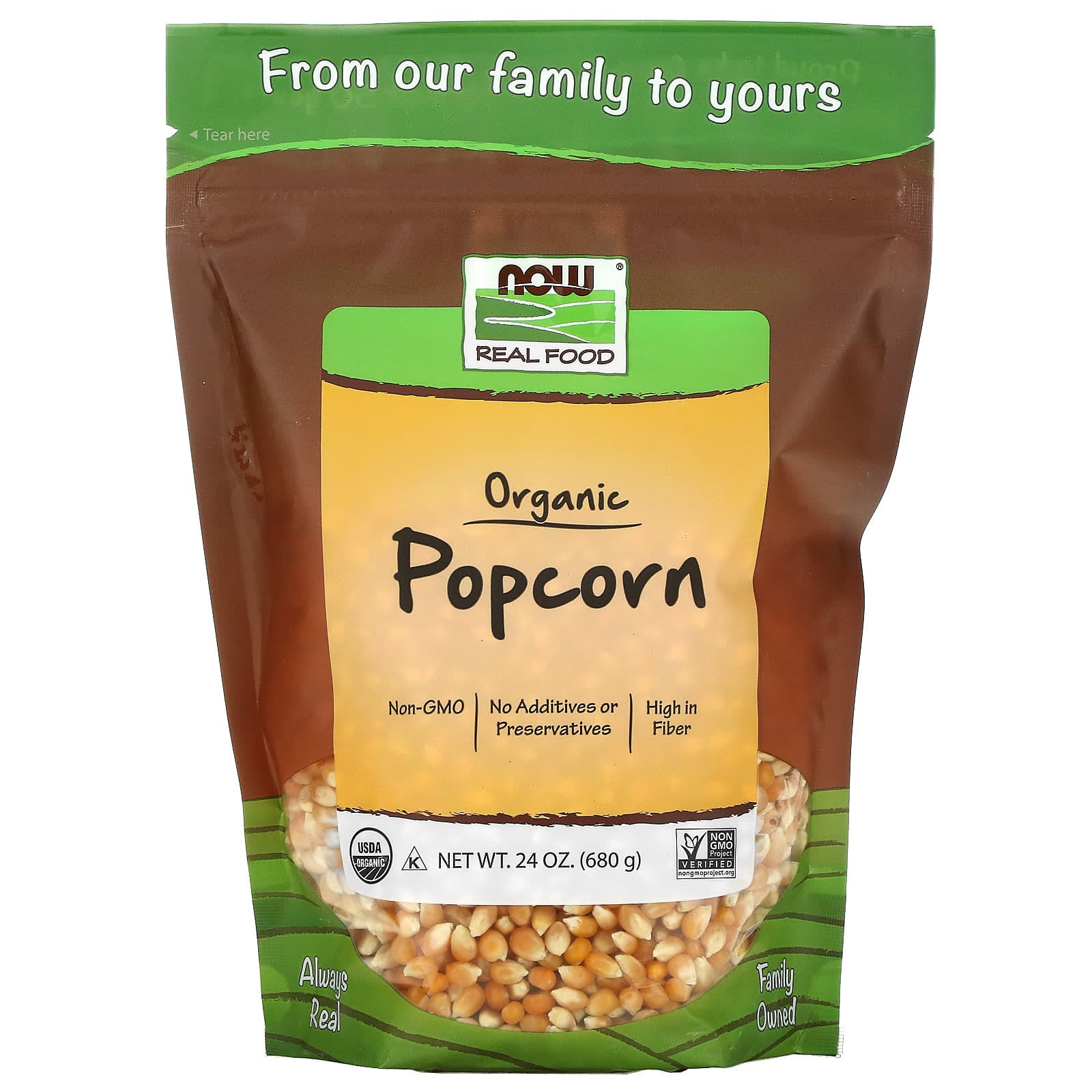 Now Foods, Popcorn Organic, 24 OZ OZ UPC 733739063069 | HiLife Vitamins