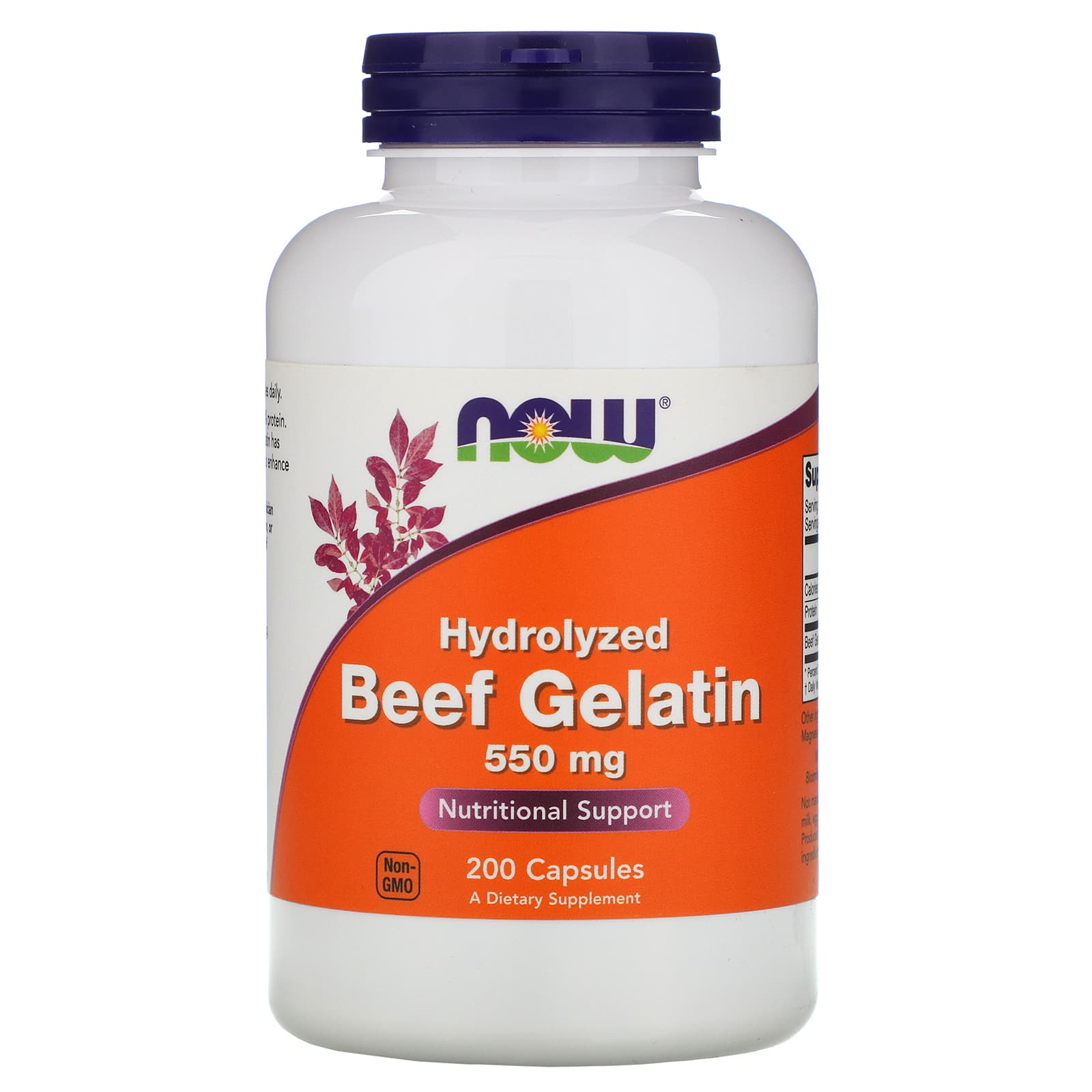 Now Foods, Beef Gelatin 550mg Hydrolyzed, GELATIN CAPS UPC 733739065056 | HiLife Vitamins