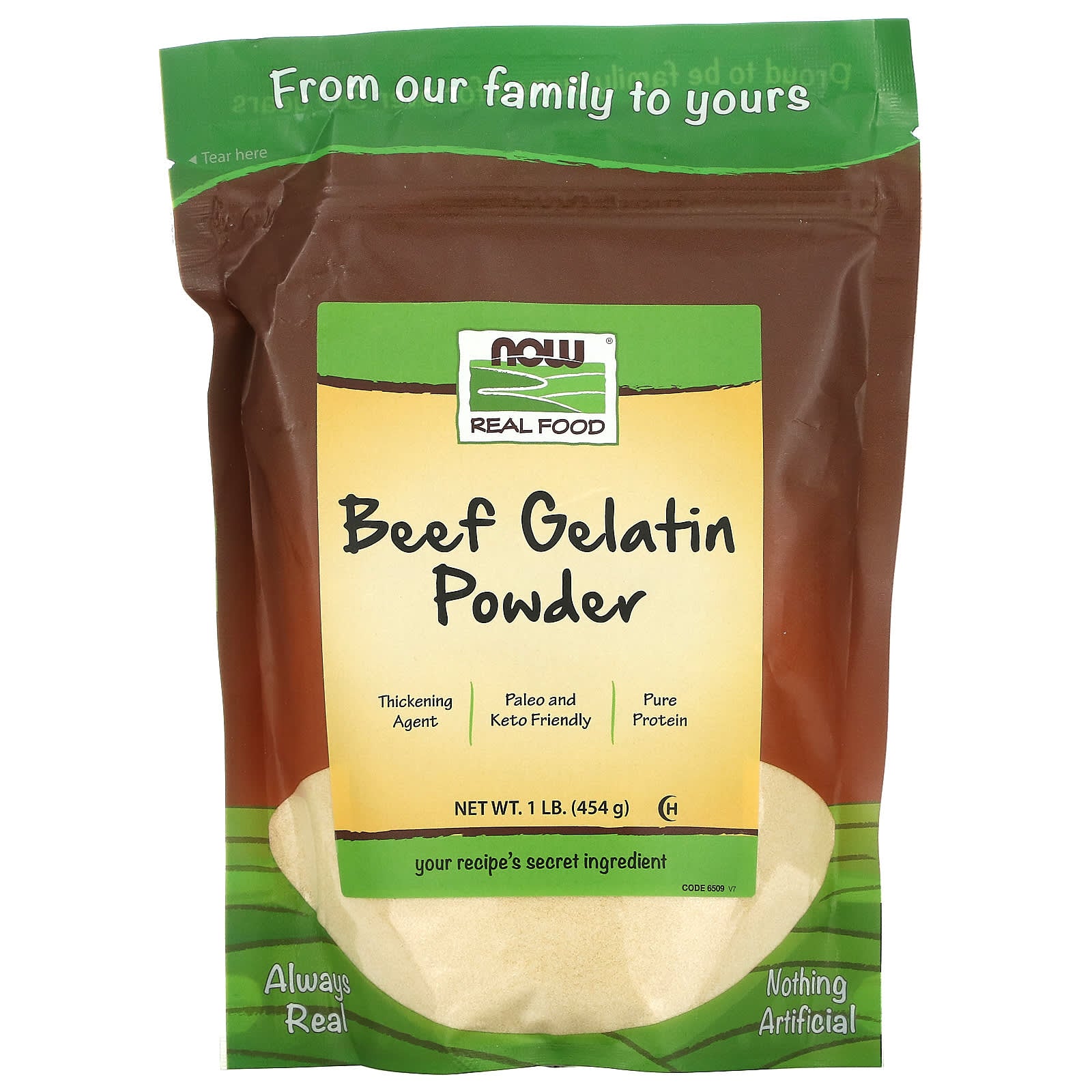 Now Foods, Beef Gelatin, 1 lb. Powder UPC 733739065094 | HiLife Vitamins