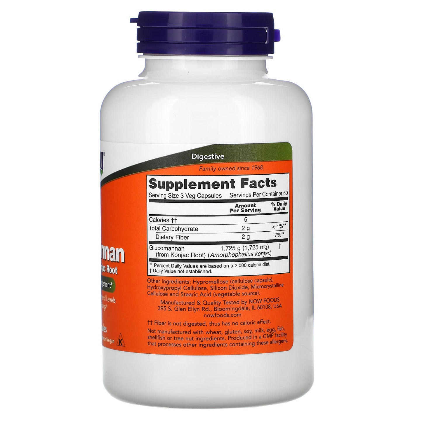 Now Foods, GLUCOMMANAN 575MG 180, 180 Capsules UPC 733739065124 | HiLife Vitamins