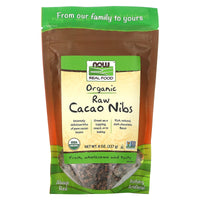 Now Foods, Organic Cacao Nibs Raw, 8 OZ OZ UPC 733739066763 | HiLife Vitamins