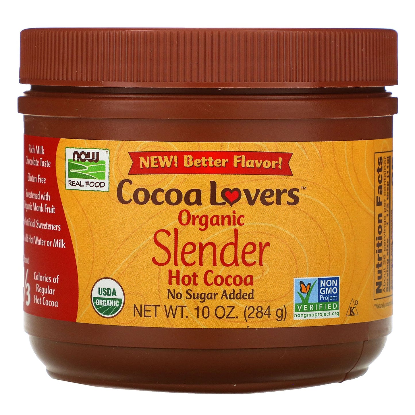 Now Foods, Hot Cocoa Sweetened With Better Stevia, 10 OZ OZ UPC 733739066817 | HiLife Vitamins