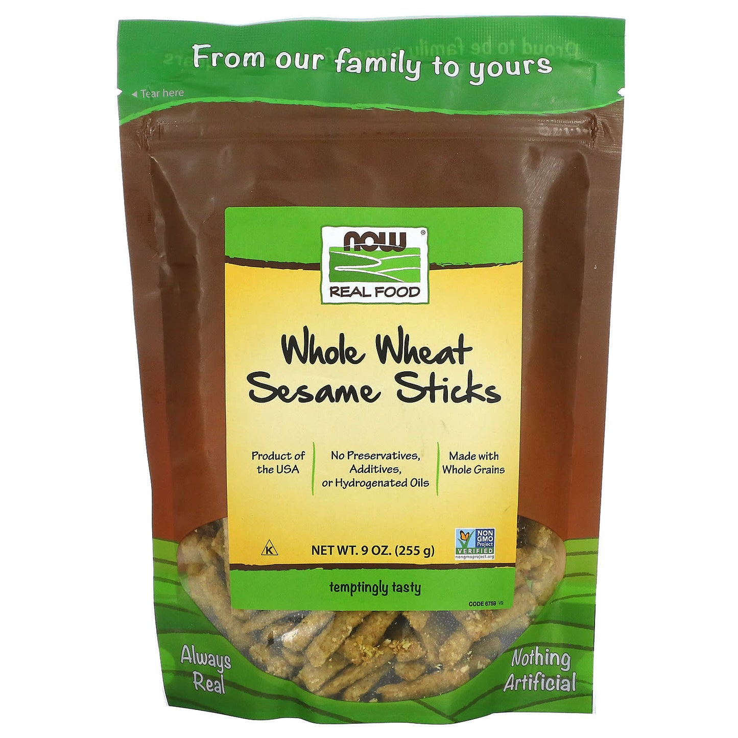Now Foods, Sesame Sticks Ww Salted, .9 Oz UPC 733739067593 | HiLife Vitamins
