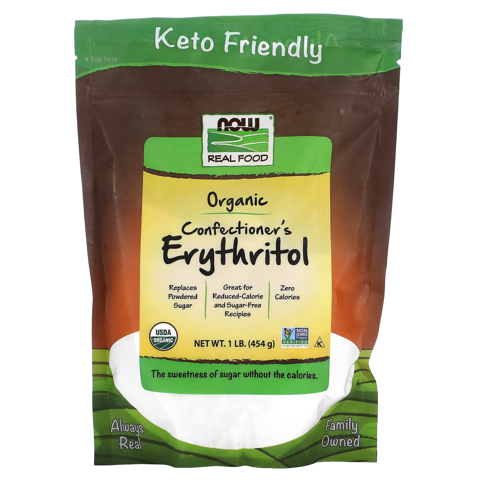 Now Foods, ORG CONFECTIONERS ERYTHRITOL, 1 Lb UPC 733739069023 | HiLife Vitamins