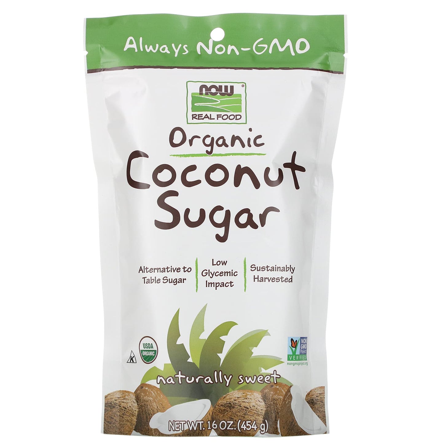 Now Foods, Coconut Sugar Organic, 16 OZ OZ UPC 733739069153 | HiLife Vitamins
