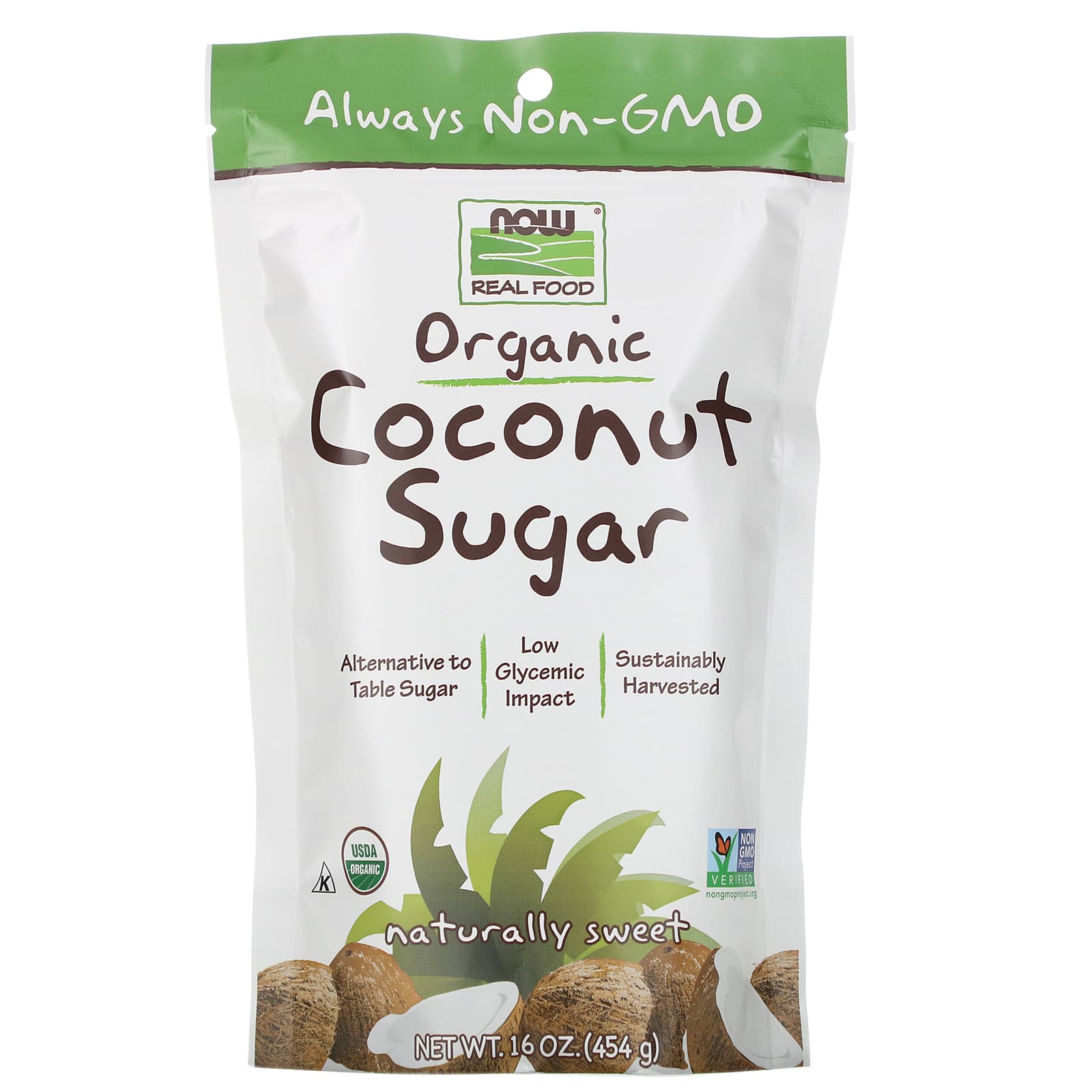 Now Foods, Coconut Sugar Organic, 16 OZ OZ UPC 733739069153 | HiLife Vitamins