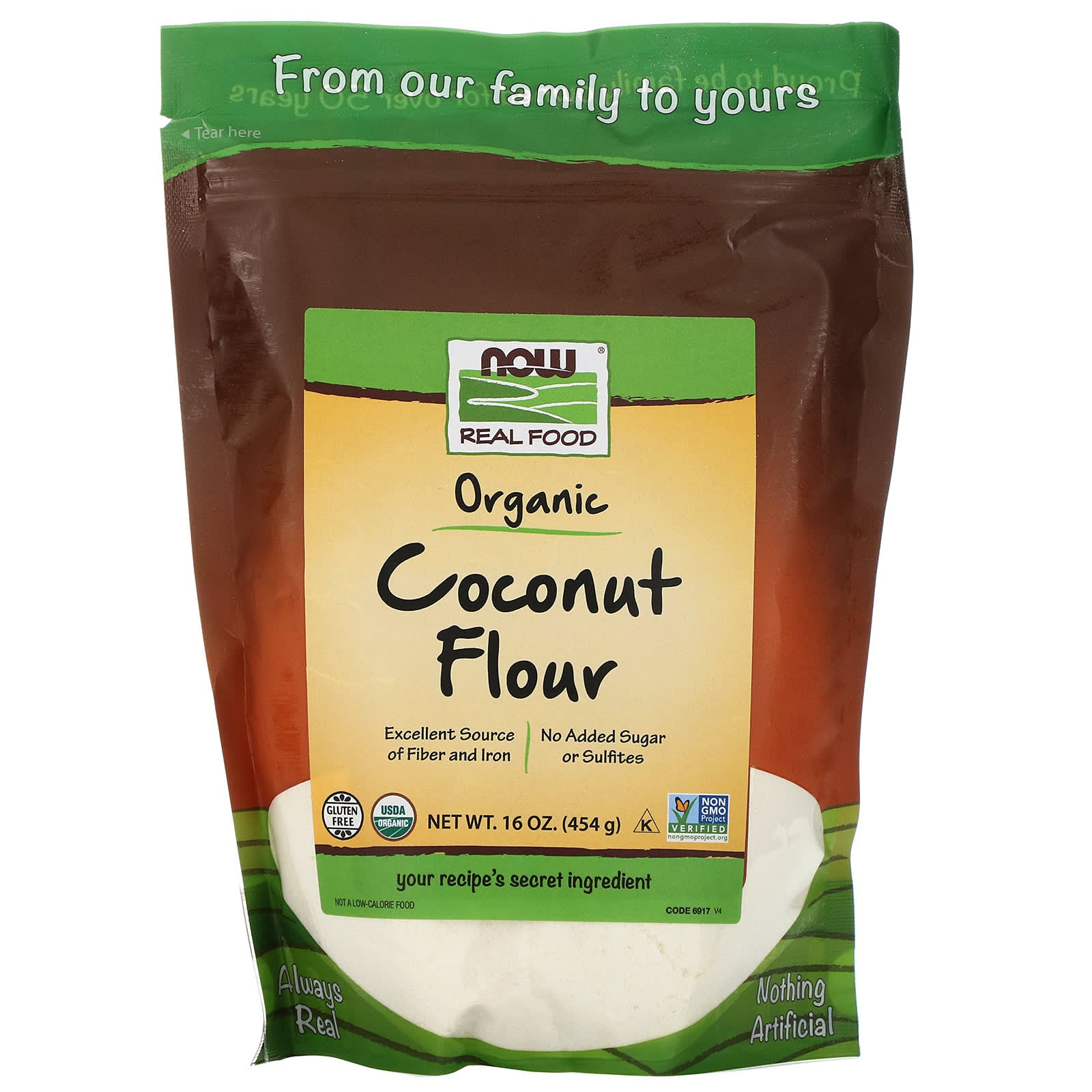 Now Foods, Coconut Flour Organic, 16 OZ OZ UPC 733739069177 | HiLife Vitamins