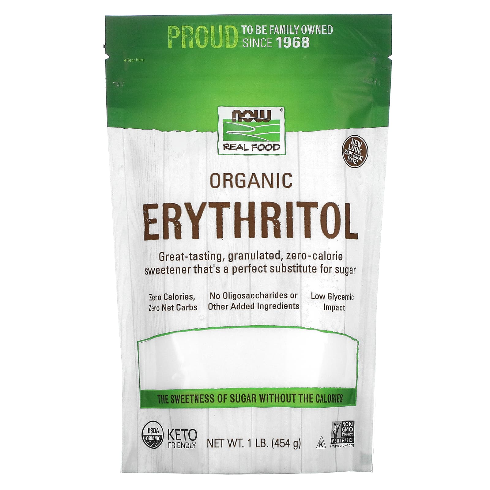 Now Foods, Organic Erythritol, 1 LB UPC 733739069214 | HiLife Vitamins