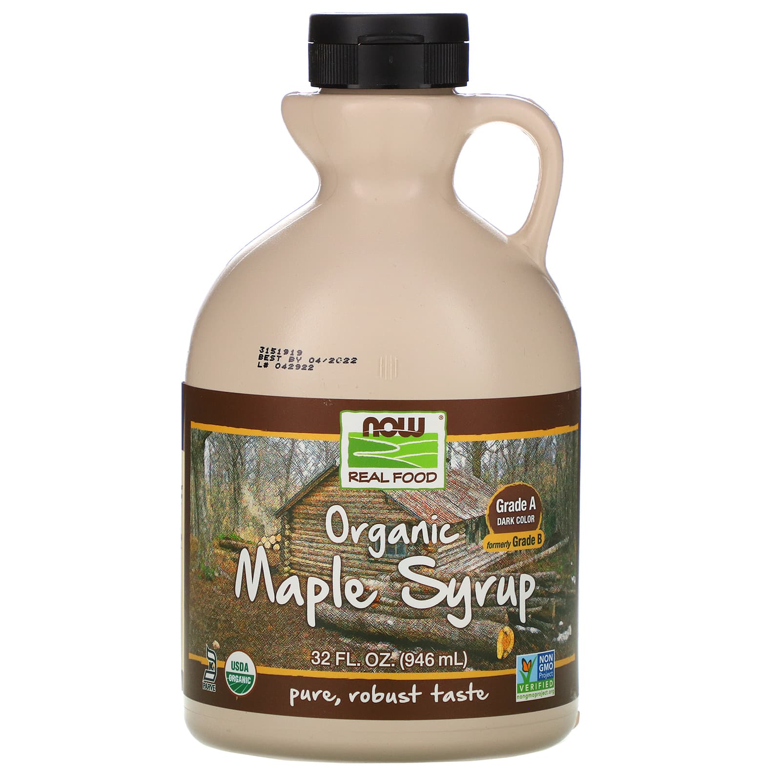 Now Foods, Organic Maple Syrup Grade B, 32 OZ OZ UPC 733739069443 | HiLife Vitamins