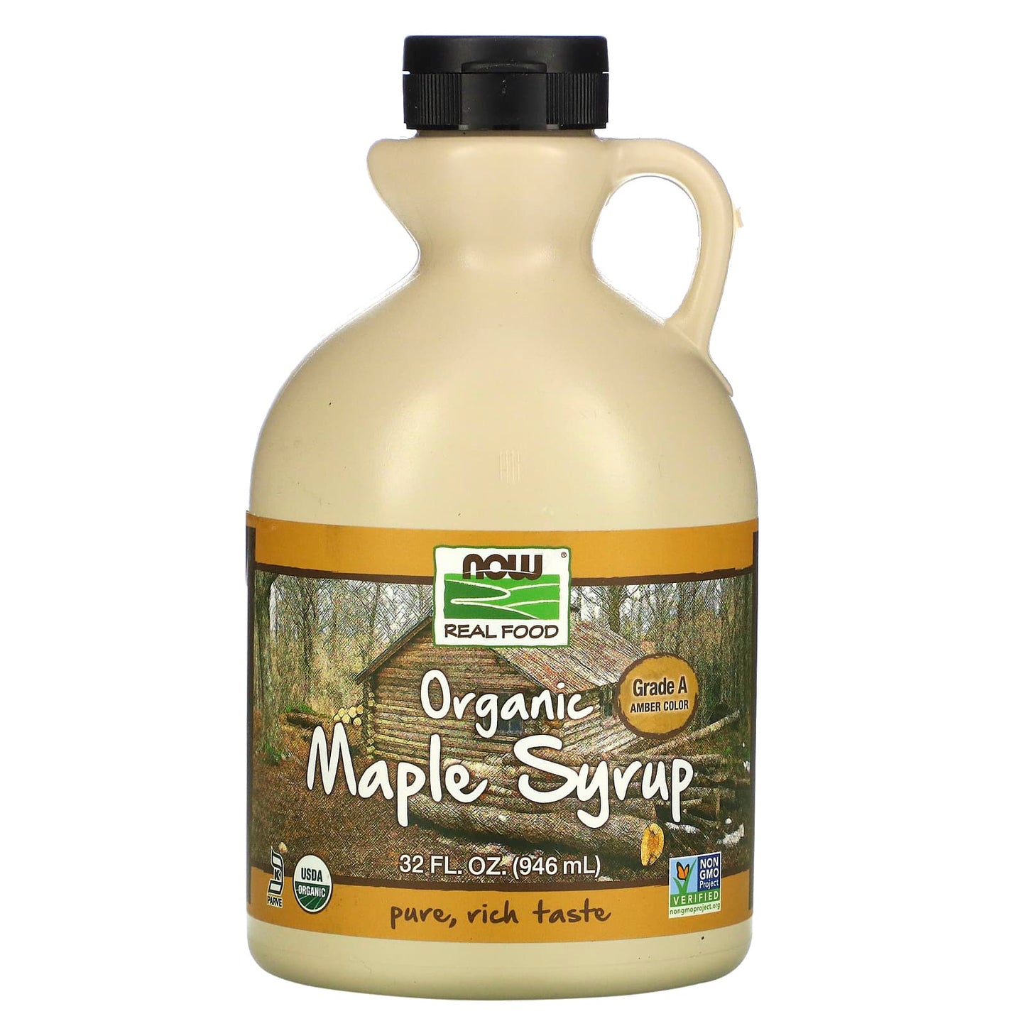 Now Foods, Organic Maple Syrup Grade A-Med. Amber, 32 OZ OZ UPC 733739069474 | HiLife Vitamins