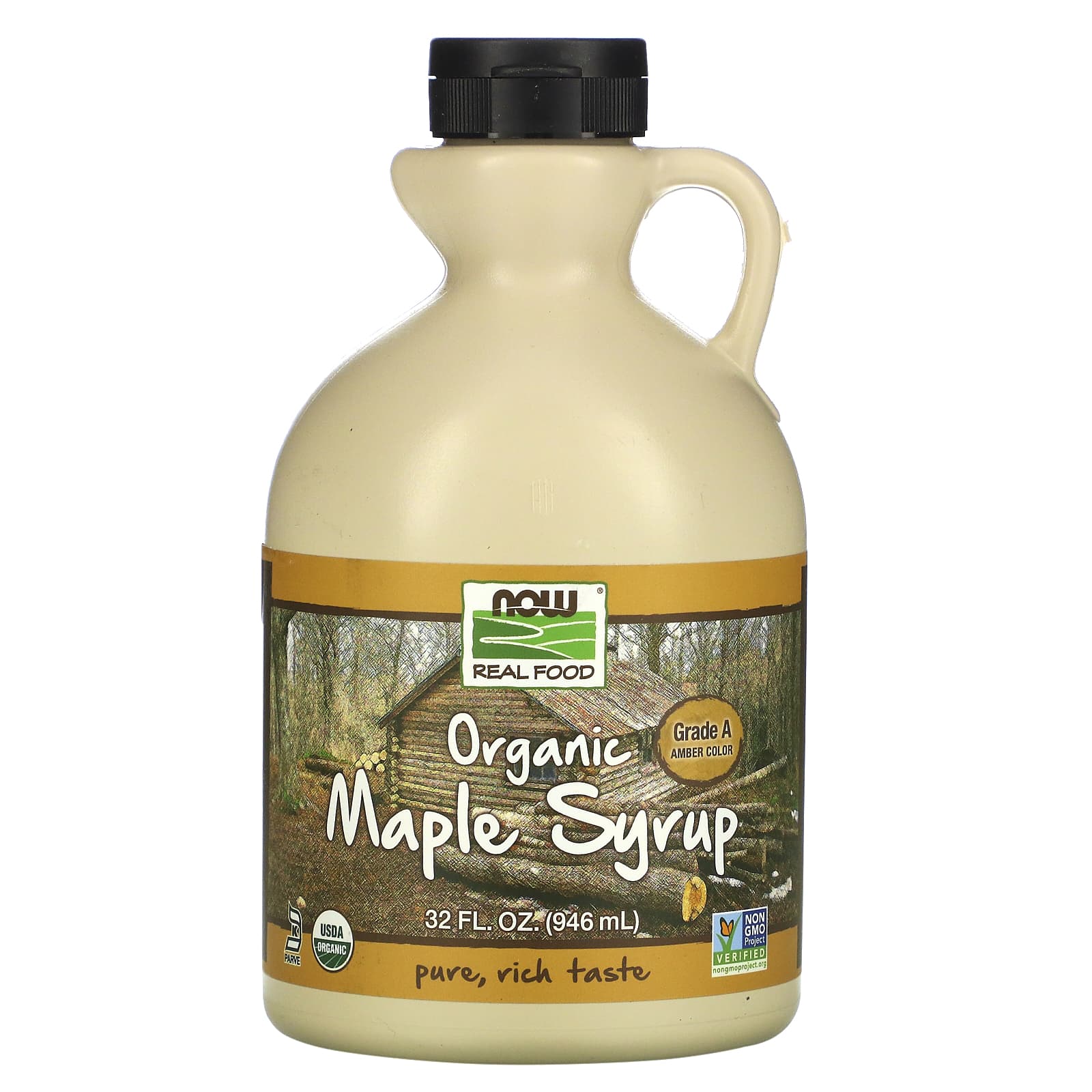 Now Foods, Organic Maple Syrup Grade A-Med. Amber, 32 OZ OZ UPC 733739069474 | HiLife Vitamins