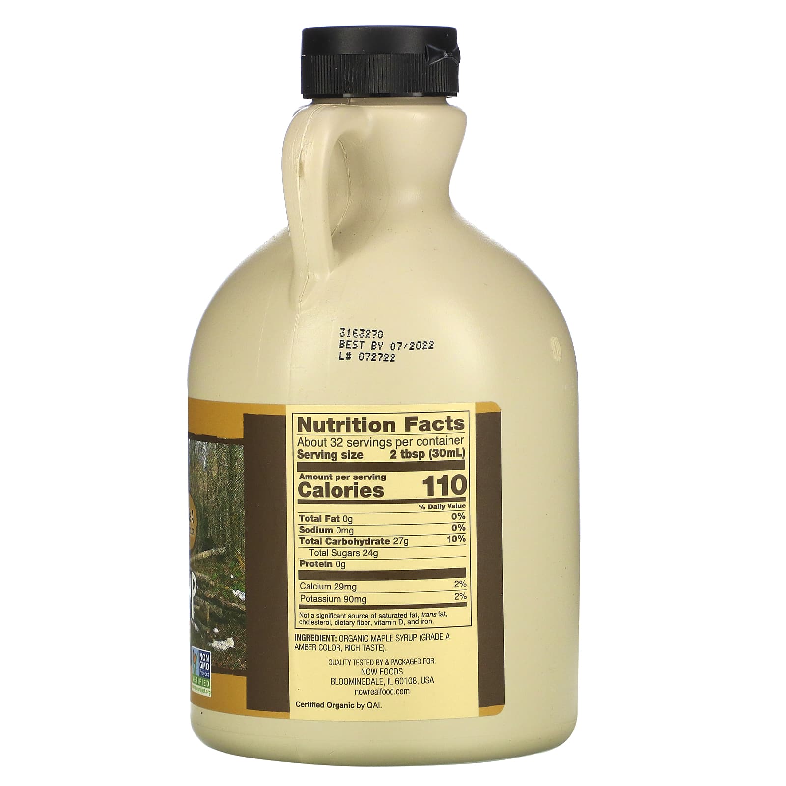 Now Foods, Organic Maple Syrup Grade A-Med. Amber, 32 OZ OZ UPC 733739069474 | HiLife Vitamins