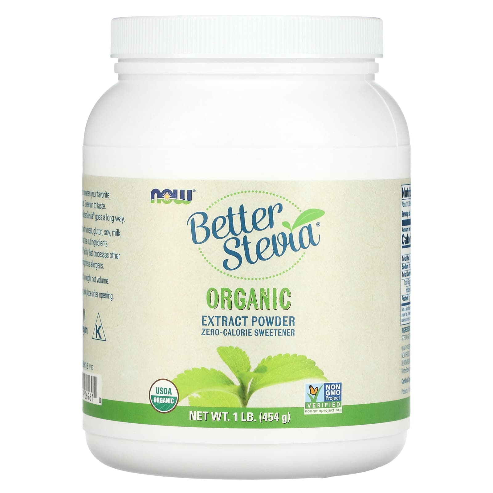 Now Foods, Better Stevia Powder Organic Powder, 1 lb UPC 733739069610 | HiLife Vitamins