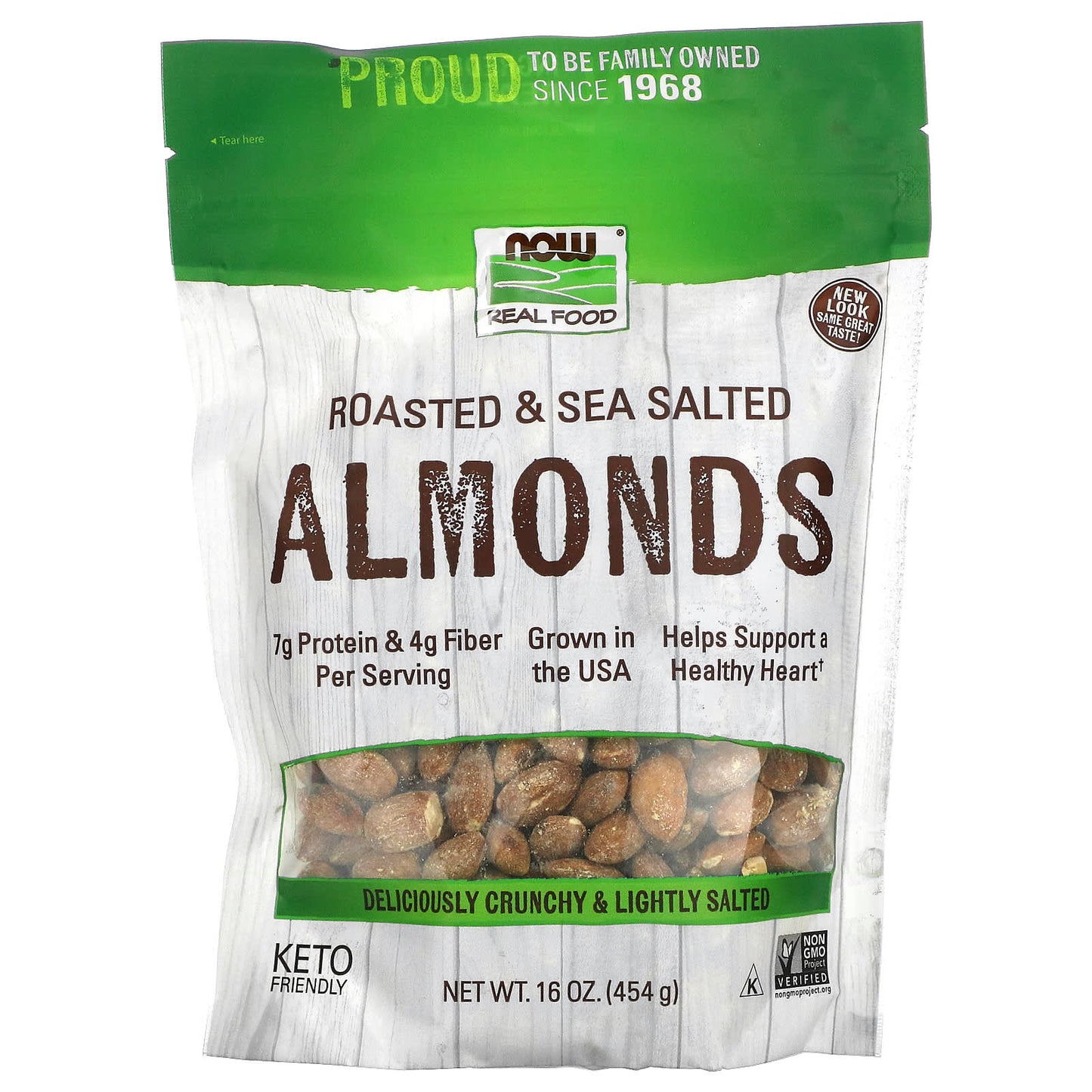 Now Foods, Almonds Rstd/Salted, 1 lb. LB UPC 733739070098 | HiLife Vitamins