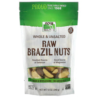 Now Foods, Real Food, Raw Brazil Nuts, Whole, Unsalted, 12 oz UPC 733739070128 | HiLife Vitamins