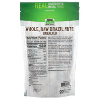 Now Foods, Real Food, Raw Brazil Nuts, Whole, Unsalted, 12 oz UPC 733739070128 | HiLife Vitamins