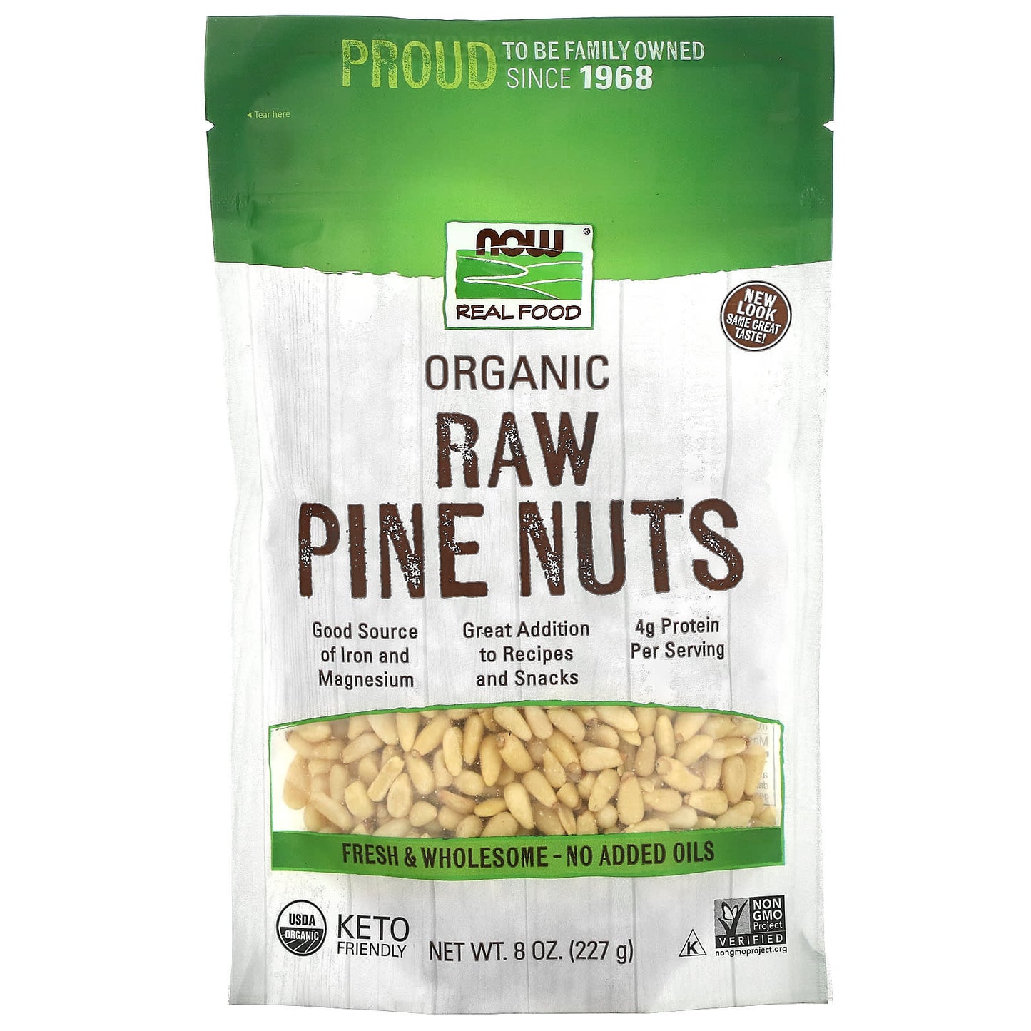 Now Foods, Organic Pine Nuts, 8 OZ OZ UPC 733739070166 | HiLife Vitamins