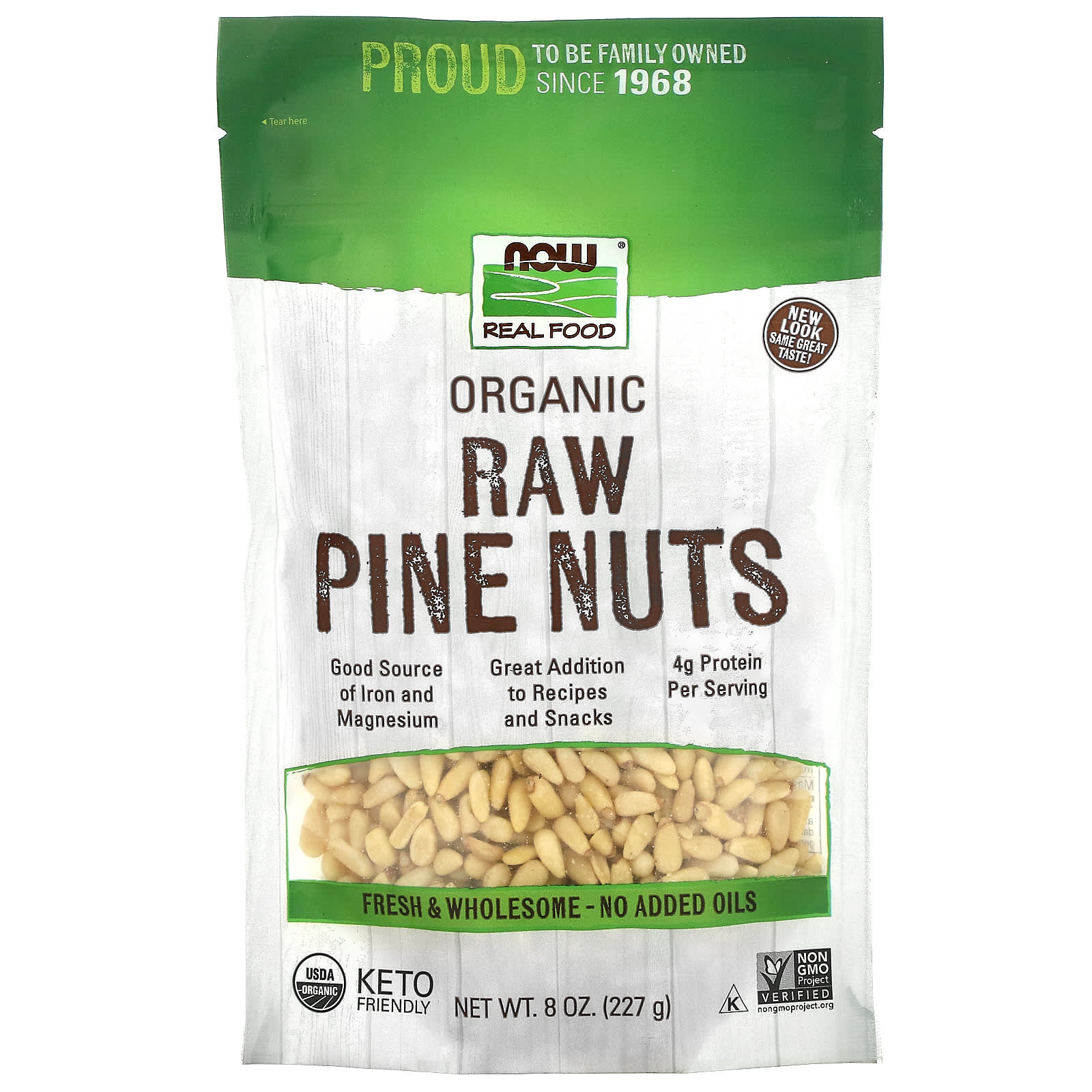Now Foods, Organic Pine Nuts, 8 OZ OZ UPC 733739070166 | HiLife Vitamins