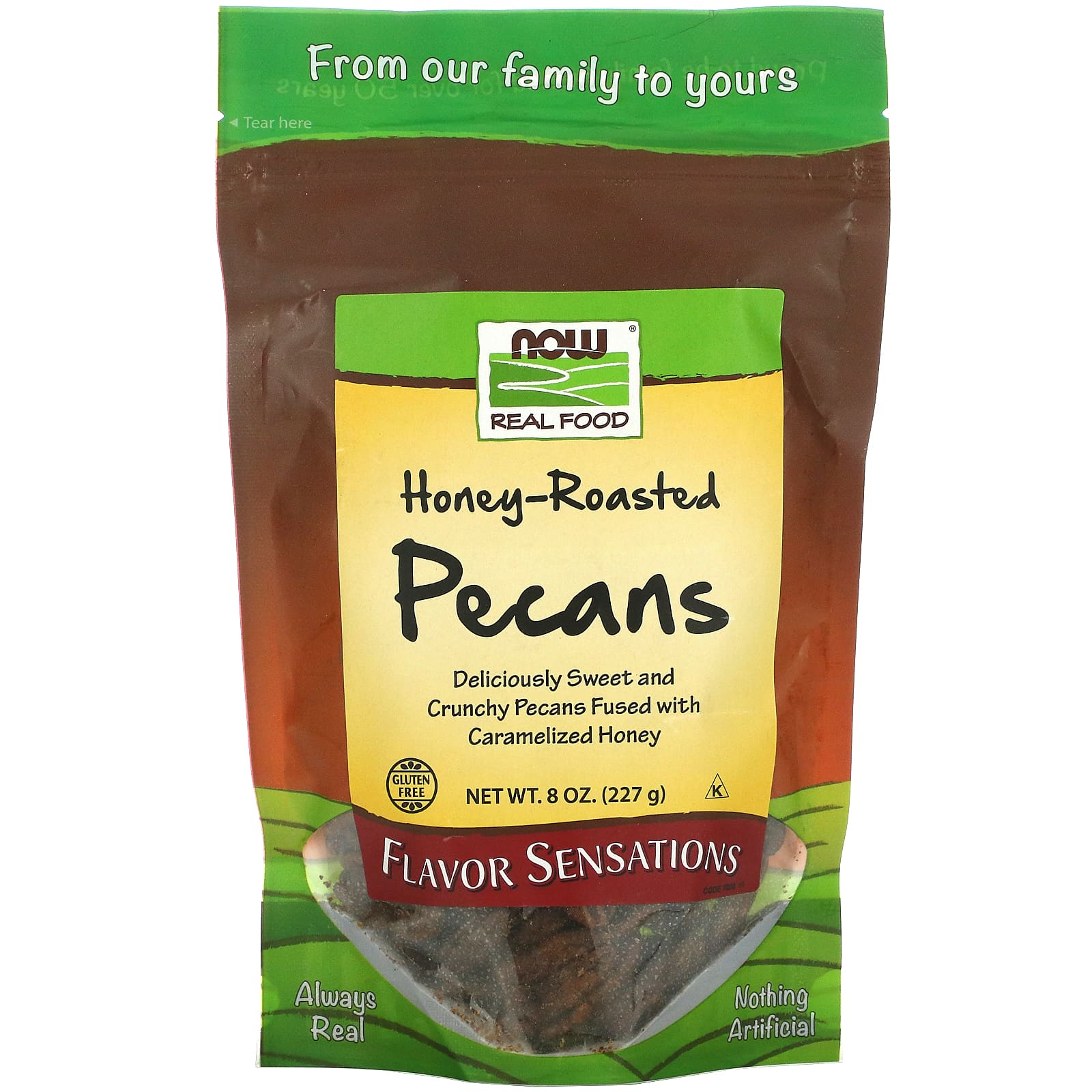 Now Foods, Honey Roasted Pecans, 8 OZ OZ UPC 733739070203 | HiLife Vitamins