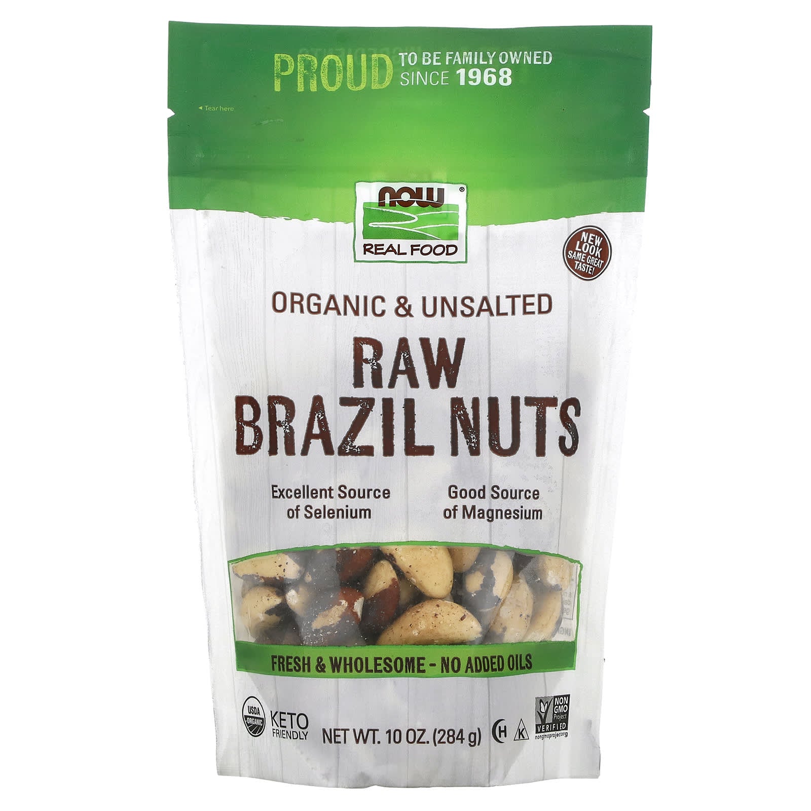Now Foods, Organic Brazil Nuts Raw, 10 OZ OZ UPC 733739070227 | HiLife Vitamins