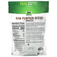 Now Foods, Real Food, Raw Pumpkin Seeds, Unsalted, 16 oz (454 g) UPC 733739070258 | HiLife Vitamins