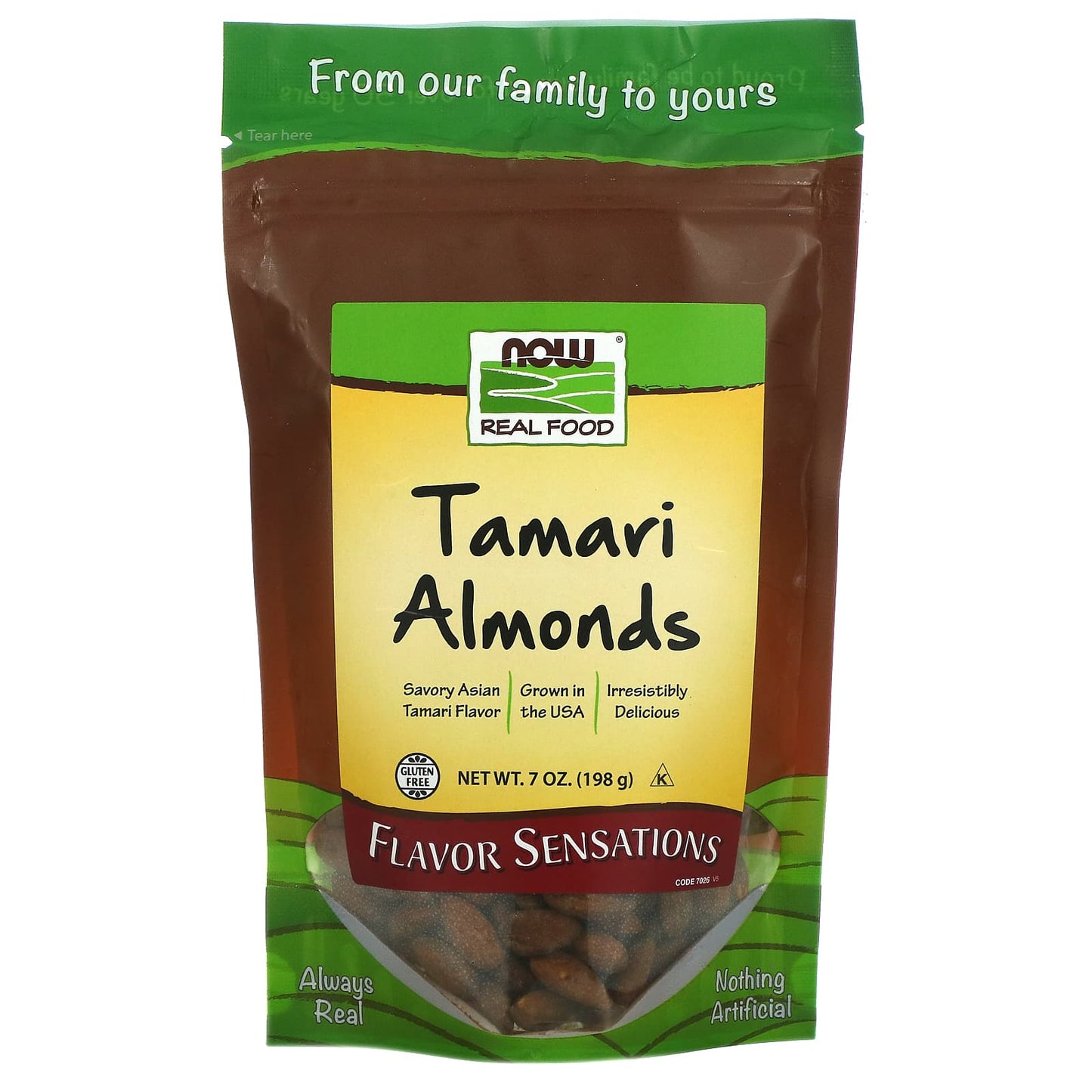 Now Foods, Tamari Almonds, 7 OZ OZ UPC 733739070265 | HiLife Vitamins