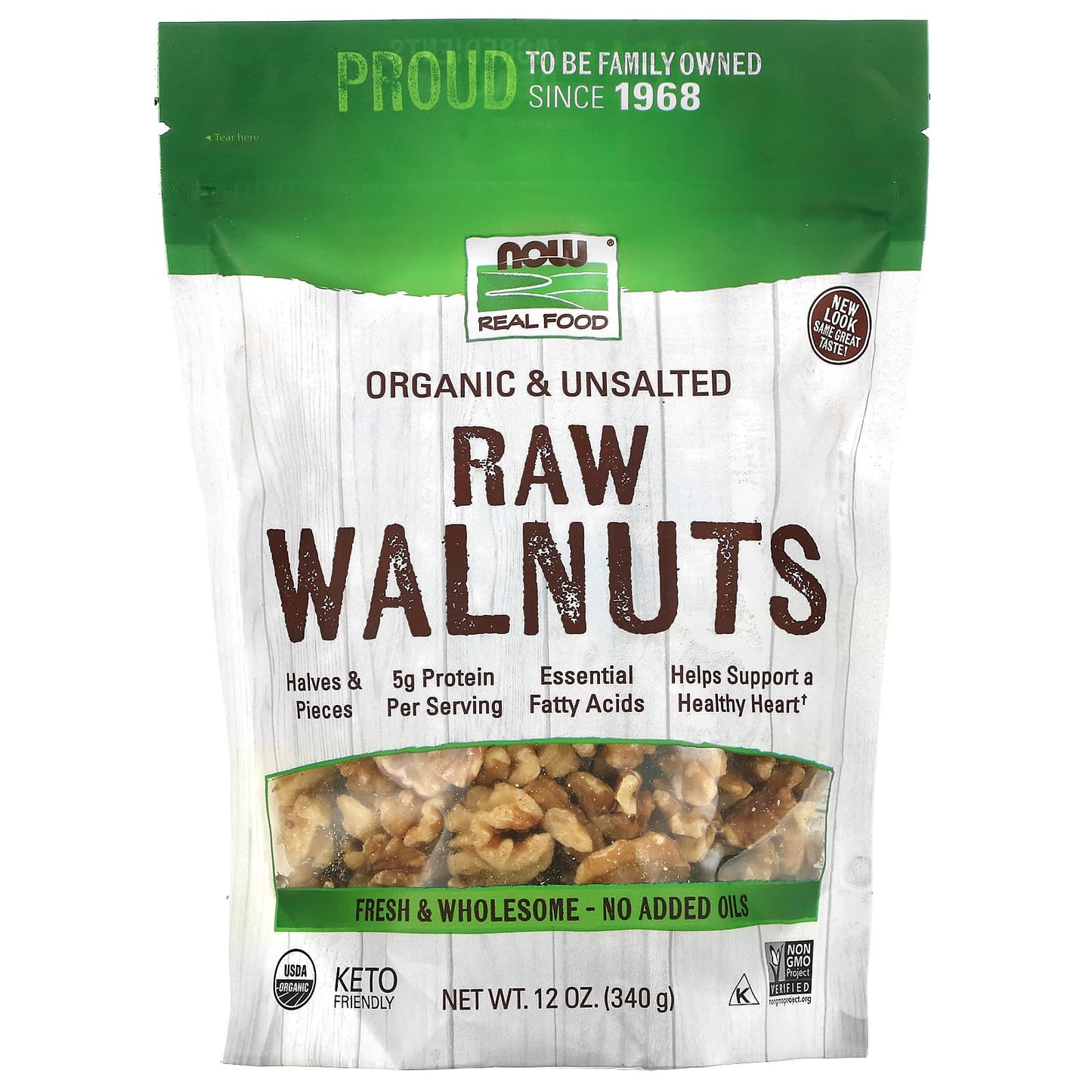 Now Foods, Organic Walnuts Raw, 12 Oz UPC 733739070746 | HiLife Vitamins
