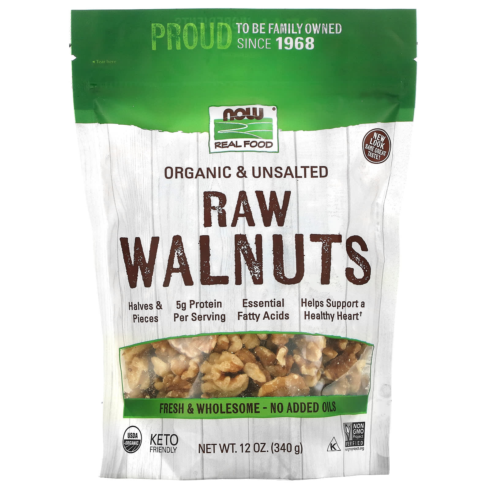 Now Foods, Organic Walnuts Raw, 12 Oz UPC 733739070746 | HiLife Vitamins