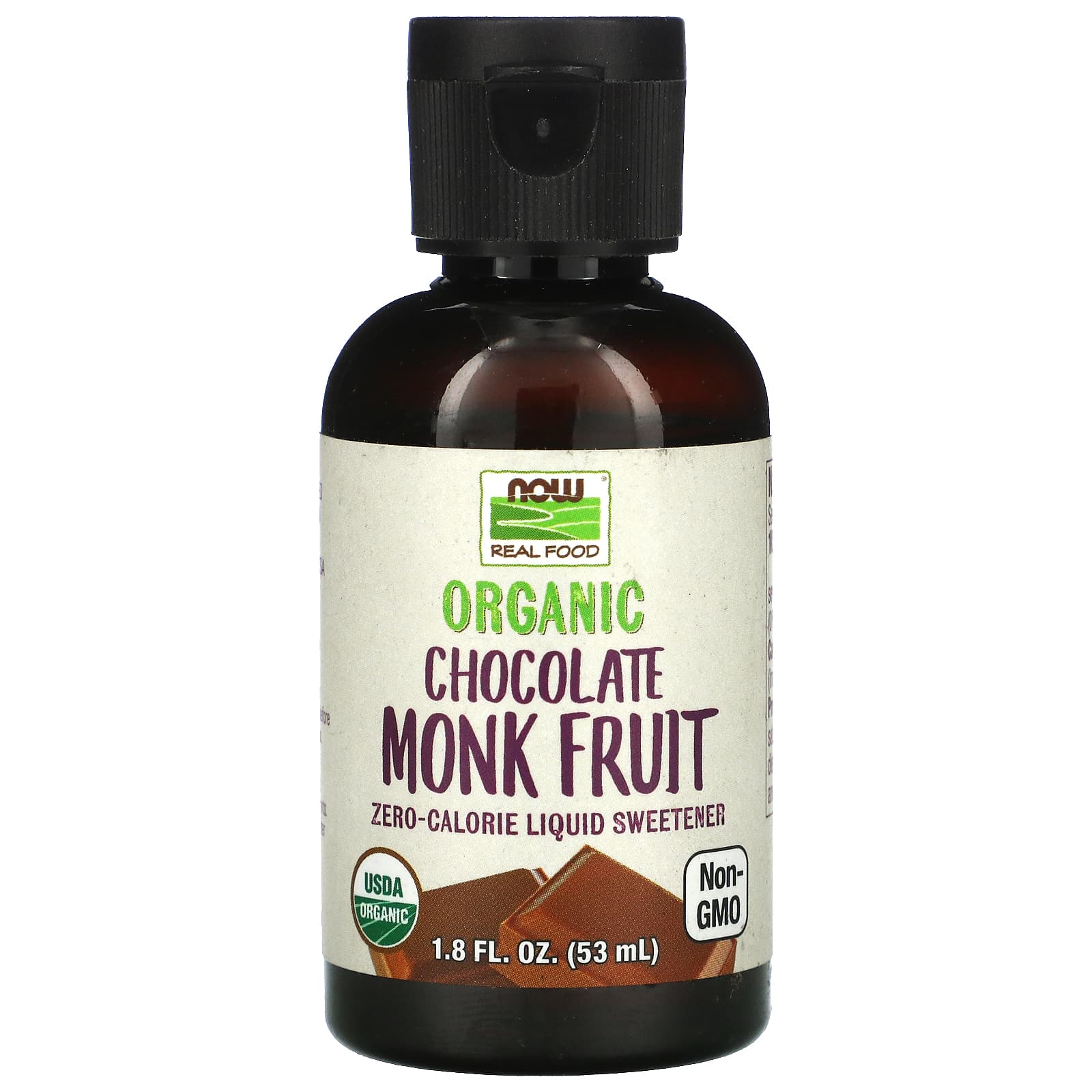 Now Foods, ORG MONK FRUIT CHOCOLATE LIQUID 1.8, 2 Oz UPC 733739071101 | HiLife Vitamins