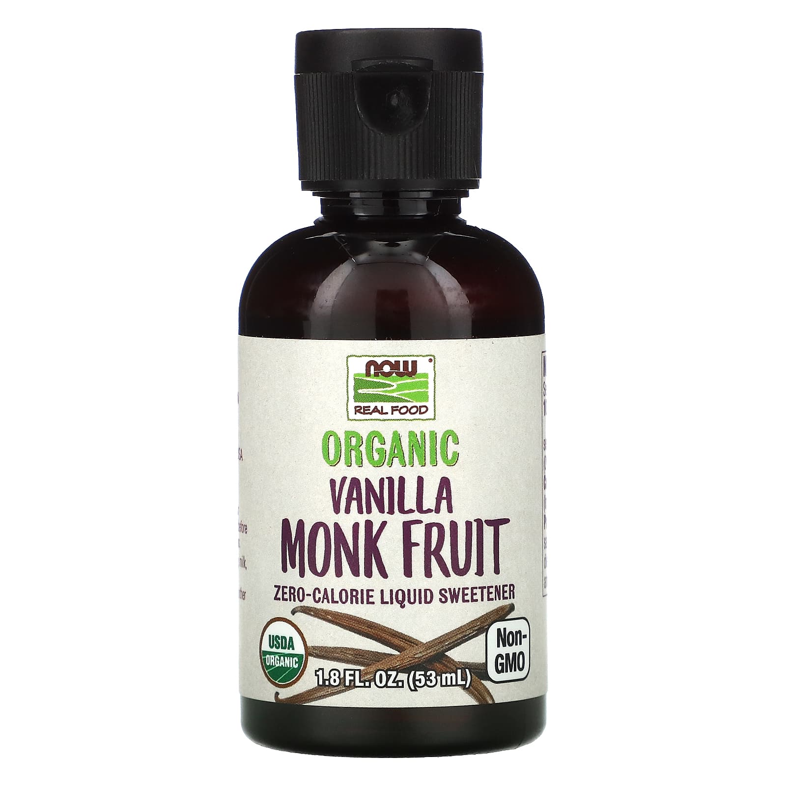 Now Foods, ORG MONK FRUIT VANILLA LIQUID 1.8, 2 Oz UPC 733739071118 | HiLife Vitamins