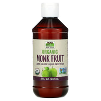 Now Foods, Real Food, Organic Monk Fruit, Zero-Calorie Liquid Sweetener, 8 fl oz UPC 733739071163 | HiLife Vitamins