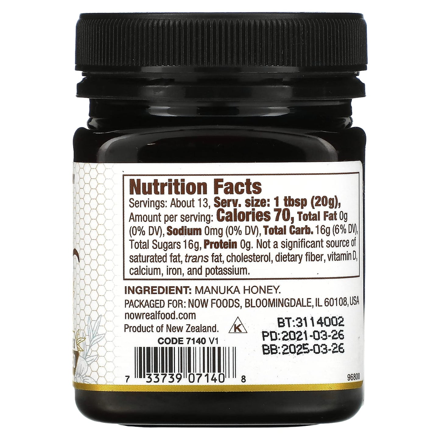 Now Foods, MANUKA HONEY MGO 250, 9 Oz - 733739071408 | Hilife Vitamins