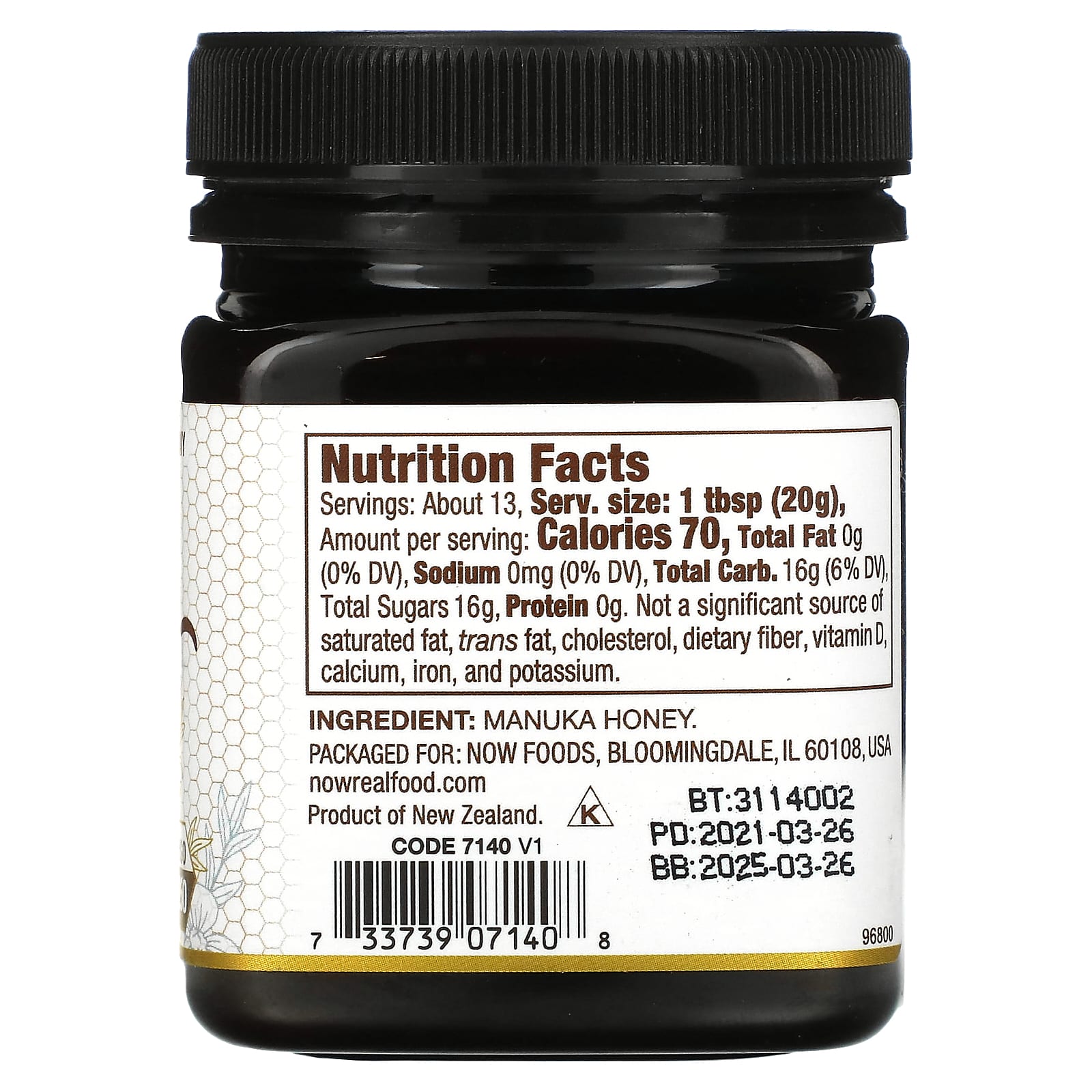 Now Foods, MANUKA HONEY MGO 250, 9 Oz - 733739071408 | Hilife Vitamins