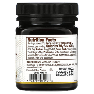 Now Foods, MANUKA HONEY MGO 250, 9 Oz UPC 733739071408 | HiLife Vitamins