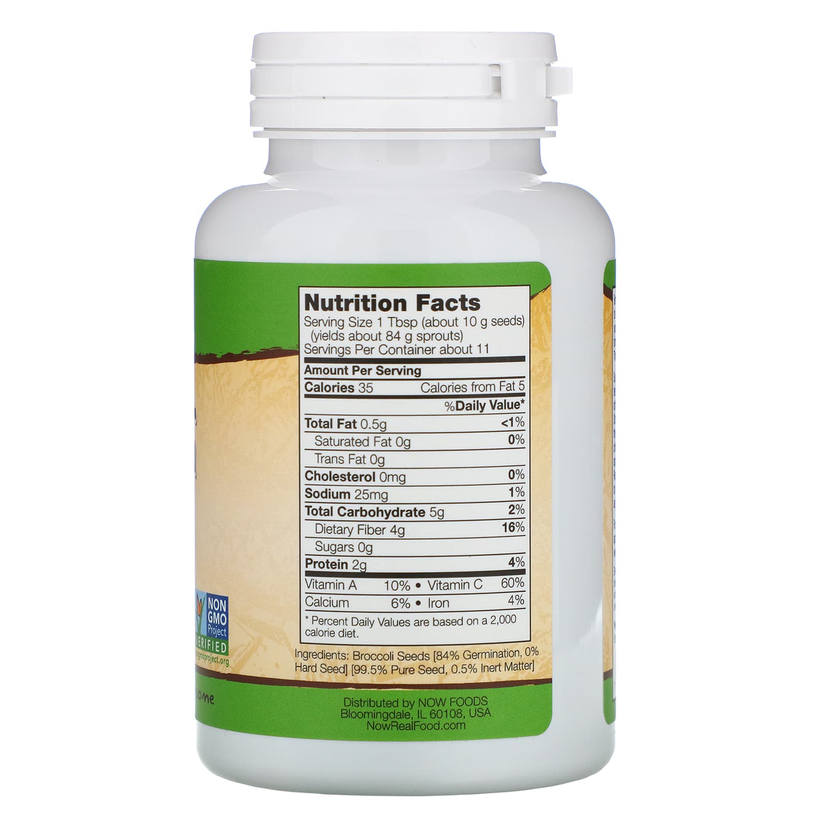 Now Foods, Broccoli, 4 OZ OZ UPC 733739072153 | HiLife Vitamins