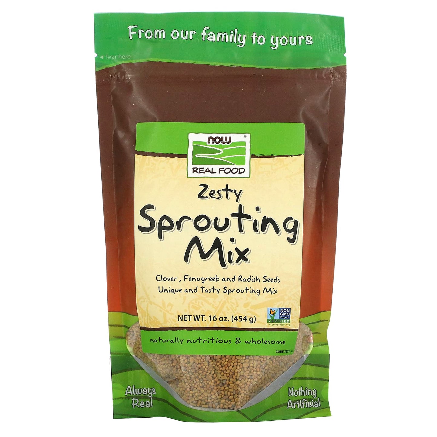 Now Foods, SPROUT MIX ZESTY, 1 Powder UPC 733739072719 | HiLife Vitamins