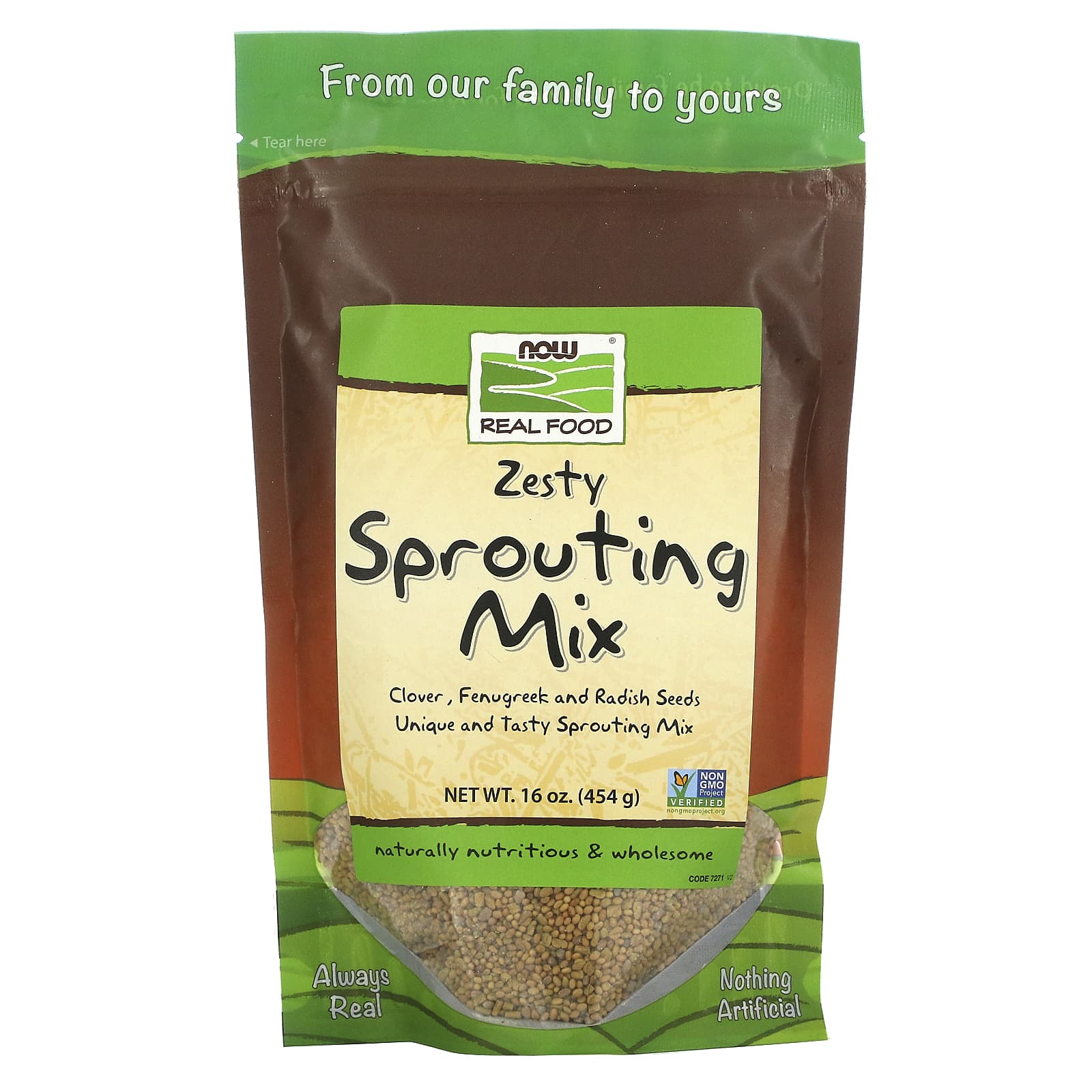 Now Foods, SPROUT MIX ZESTY, 1 Powder UPC 733739072719 | HiLife Vitamins