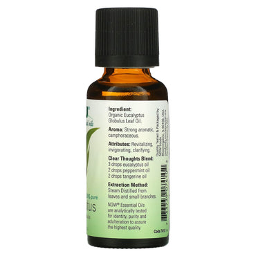 Now Foods, Eucalyptus Oil Organic, 1 Fl. Oz UPC 733739074102 | HiLife Vitamins