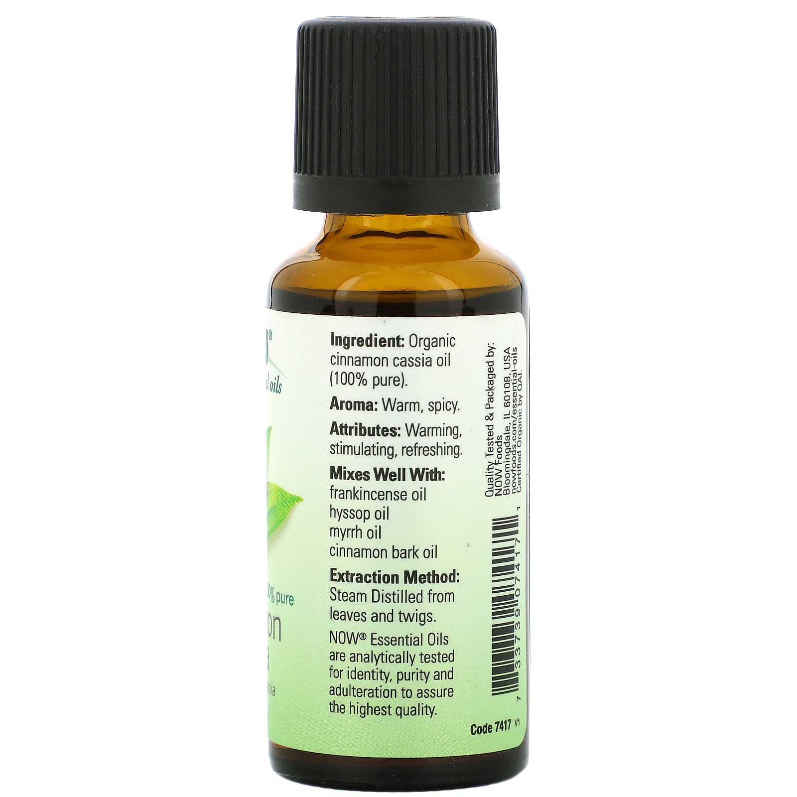 Now Foods, ORG CINNAMON CASSIA OIL, 1 OZ UPC 733739074171 | HiLife Vitamins