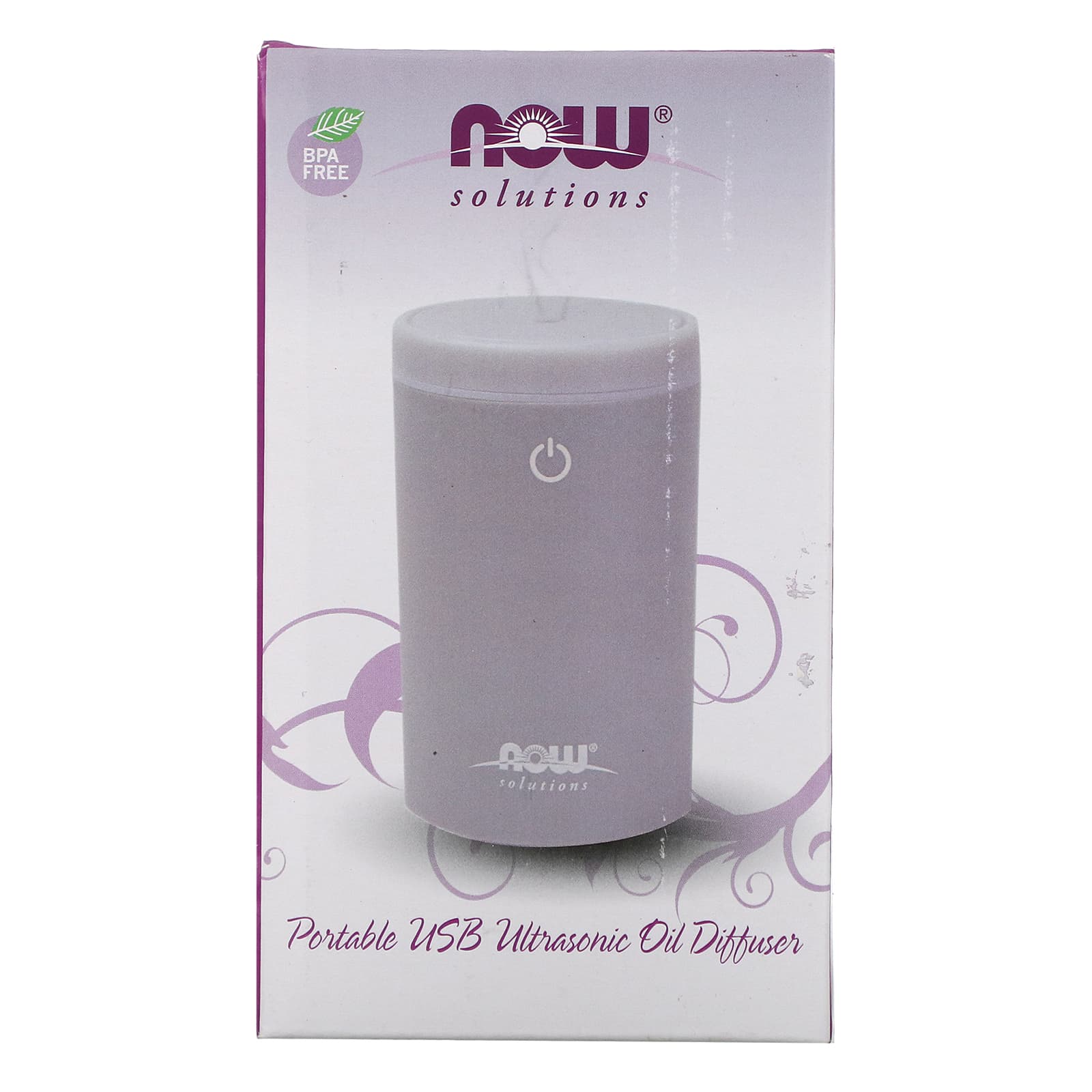 Now Foods, Ultrasonic Usb Auto Diffuser- Grey Color, GREY EA UPC 733739074850 | HiLife Vitamins