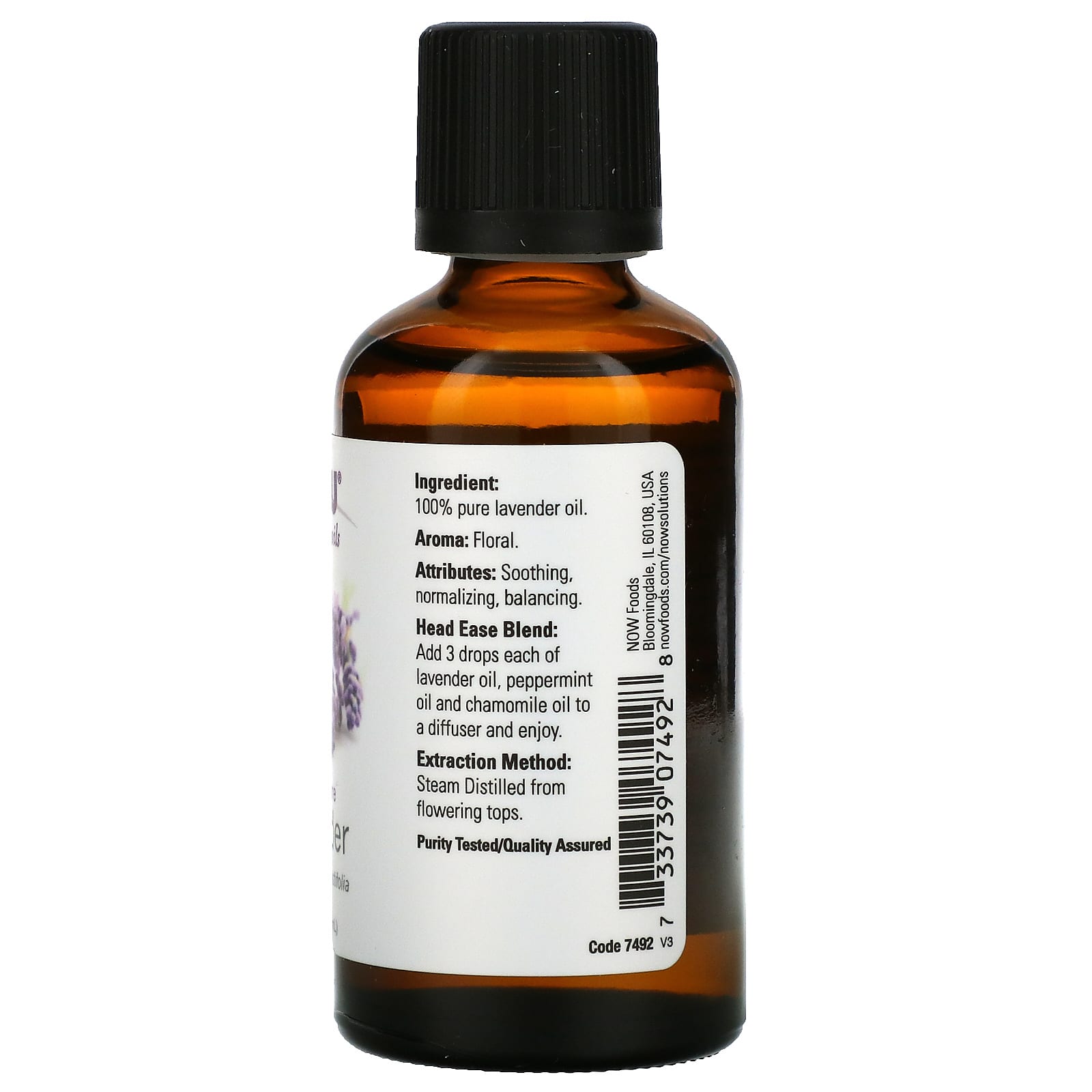 Now Foods, Lavender Oil, 2 OZ oil UPC 733739074928 | HiLife Vitamins