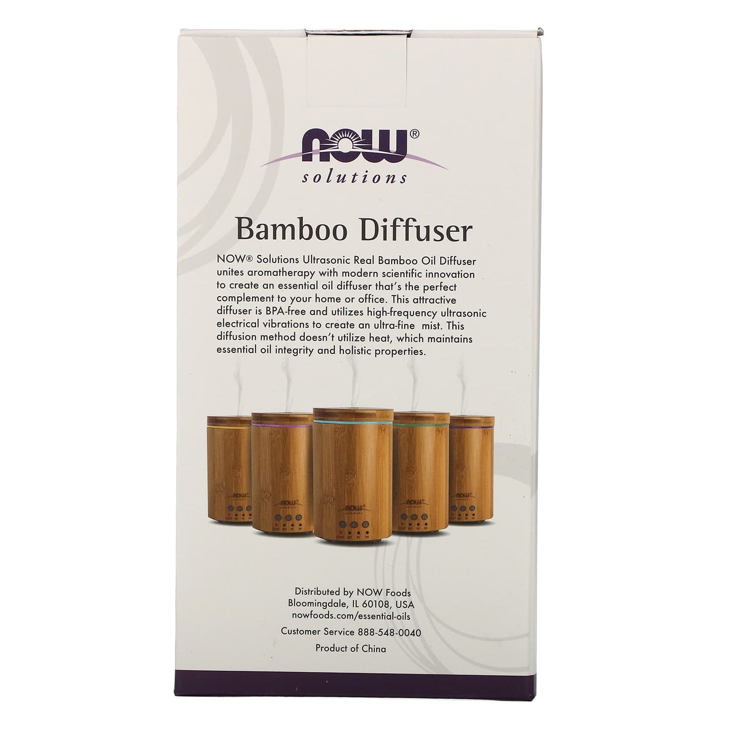 Now Foods, Ultrasonic Real Bamboo Diffuser, BAMBOO EA UPC 733739075215 | HiLife Vitamins