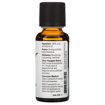 Now Foods, Eucalyptus Oil, 1 Fl Oz UPC 733739075451 | HiLife Vitamins