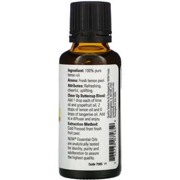 Now Foods, Essential Oils, Lemon, 1 fl oz (30 ml) UPC 733739075659 | HiLife Vitamins