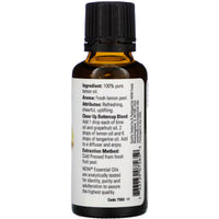 Now Foods, Essential Oils, Lemon, 1 fl oz (30 ml) UPC 733739075659 | HiLife Vitamins