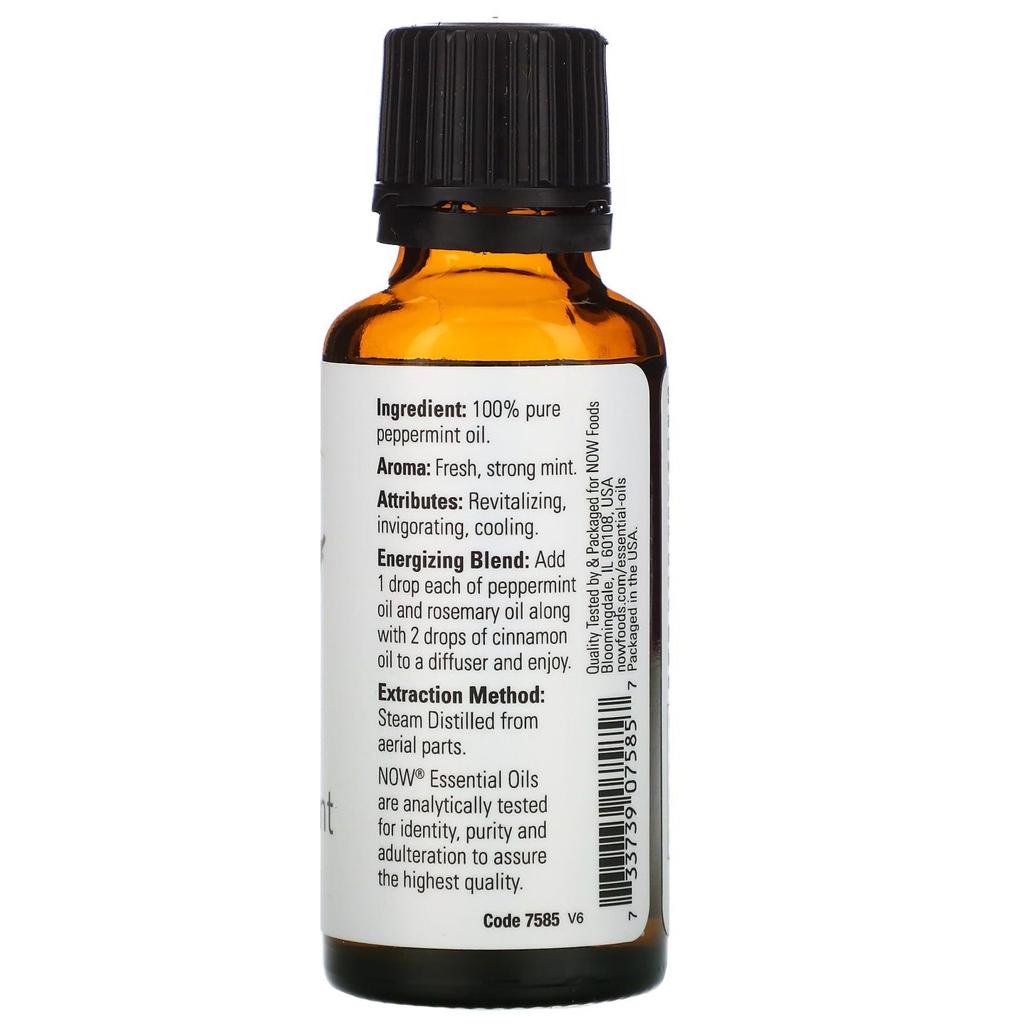Now Foods, Peppermint Oil, 1 Fl Oz UPC 733739075857 | HiLife Vitamins